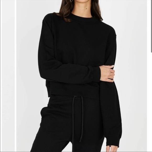 NEW Cotton Citizen Black Milan Crew Sweatshirt - Picture 4 of 5